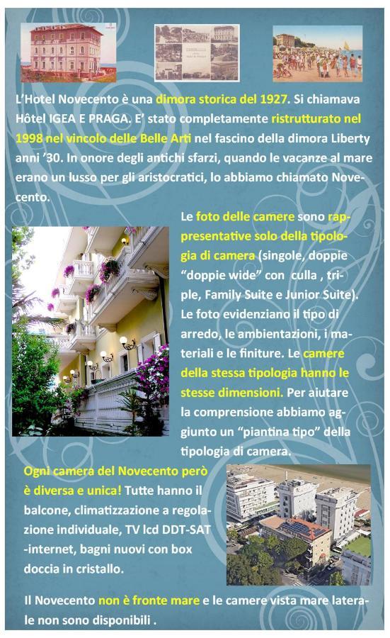 Novecento Suite Hotel Риччоне Экстерьер фото